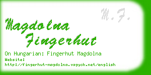 magdolna fingerhut business card